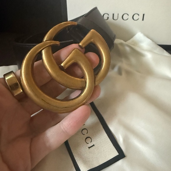 🚨Authentic🚨Gucci Black Leather Belt Marmont - Picture 2 of 12